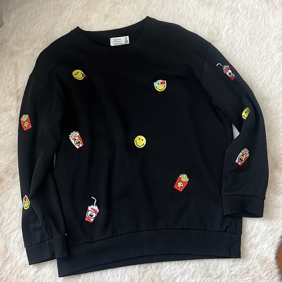 Zara- smiley embroidery sweatshirts - Picture 1 of 4